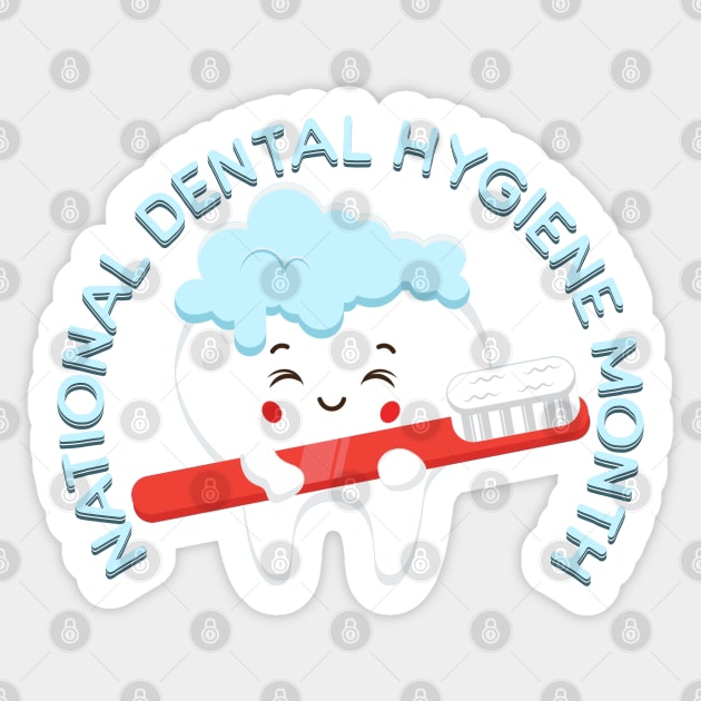 National Dental Hygiene Month Sticker by HolidayBug